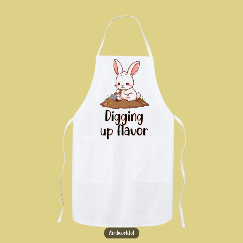 Funny Rabbit Digging Apron: Playful Kitchen or Garden Accessory Gift