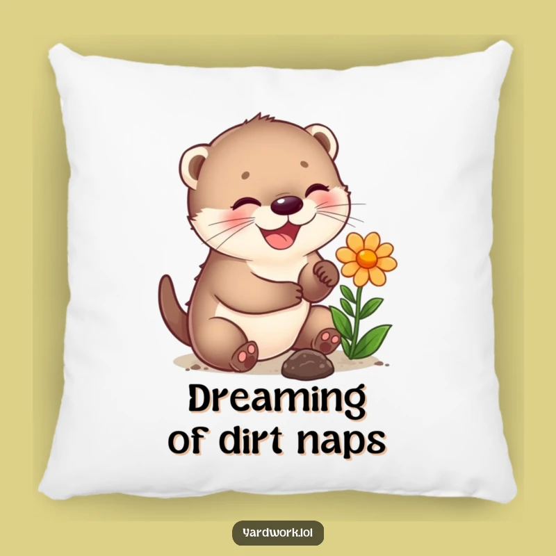 Funny Otter Cub Planting Pillow: Cozy & Cute Accent Pillow Gift