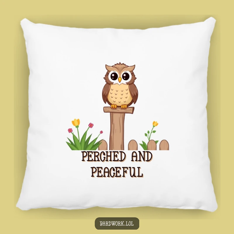 Funny Content Owl Garden Pillow - Cozy Wise Bird Accent Gift