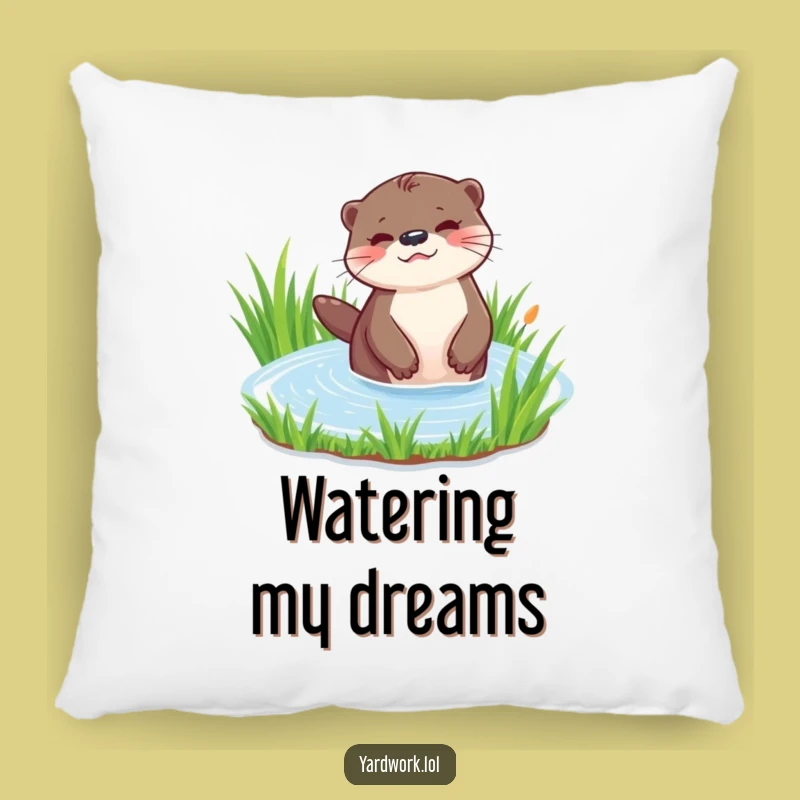 Funny Playful Otter Watering Pillow - Cozy Wildlife Accent Gift