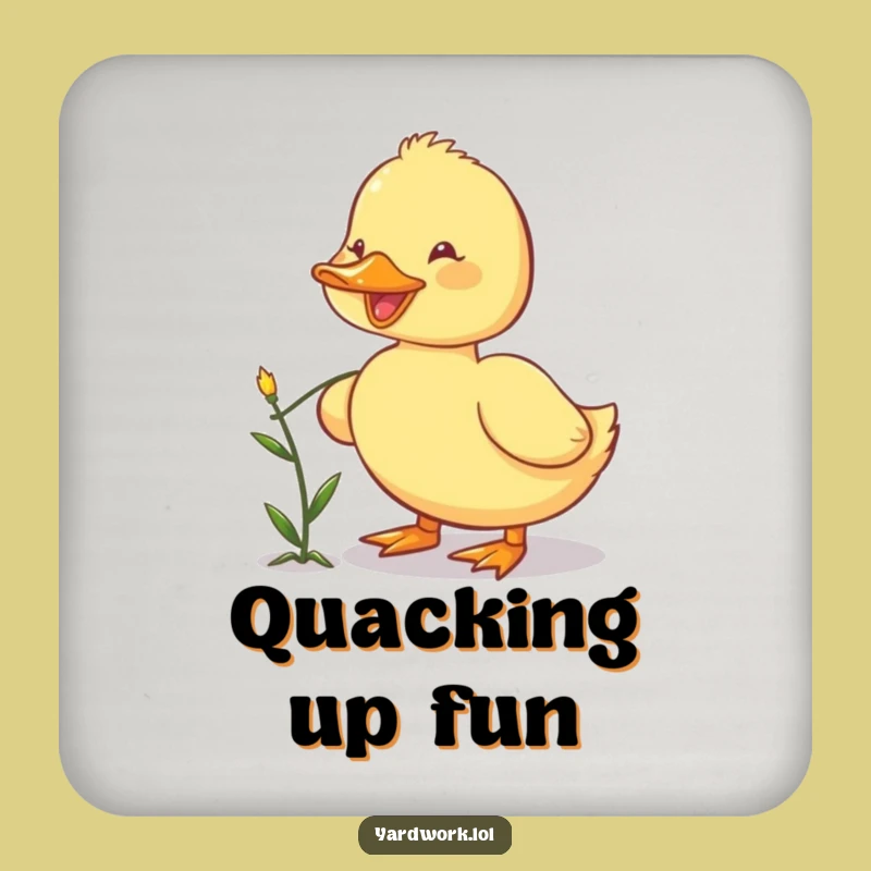 Funny Happy Duckling Weeding Coaster - Cute Garden Drink Protection Gift