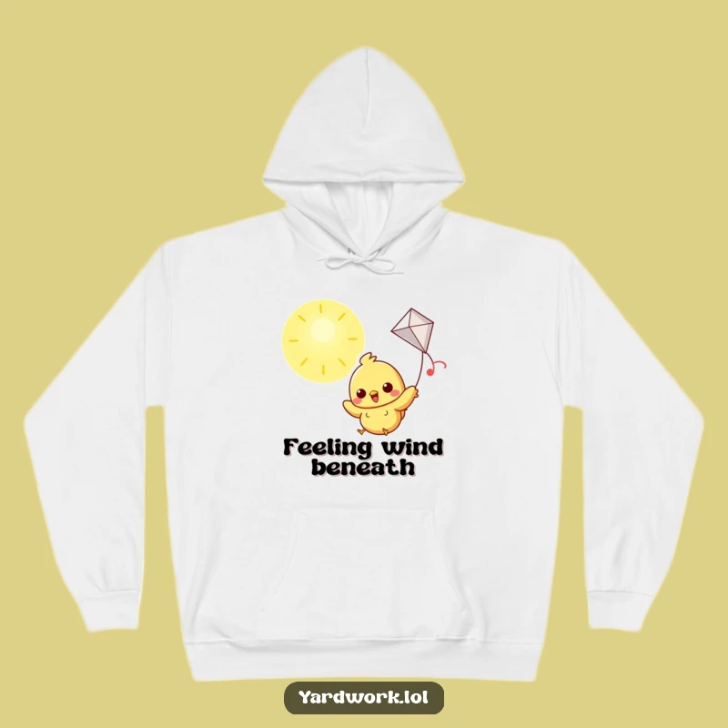 Funny Chick Flying Kite Hoodie: Cozy & Cheerful Sweatshirt for Sky Lovers