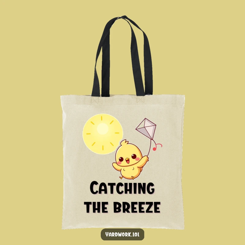 Funny Chick Flying Kite Tote Bag: Spacious & Cheerful Carry-all Gift