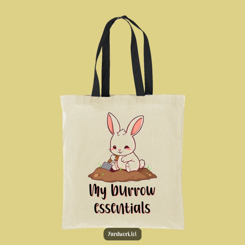 Funny Rabbit Digging Tote Bag: Spacious & Playful Carry-all Gift